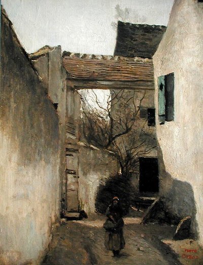Écouen, coin du village, vers 1870 - Jean Baptiste Camille Corot