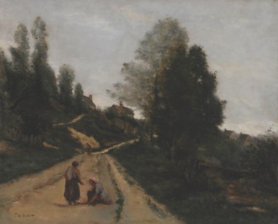 French: Gouvieux, près Chantilly. Chemin montant - Jean Baptiste Camille Corot