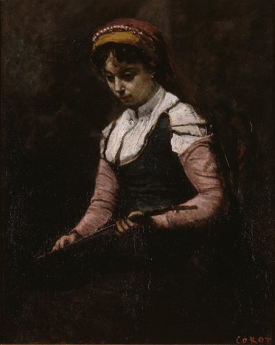 Fille à la mandoline - Jean Baptiste Camille Corot