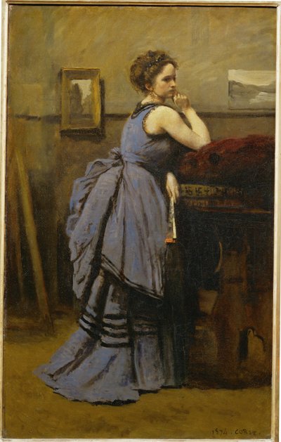 La dame en bleu - Lady in blue ... - Jean Baptiste Camille Corot