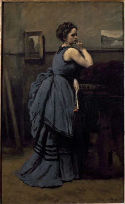 Dame en bleu - Jean Baptiste Camille Corot