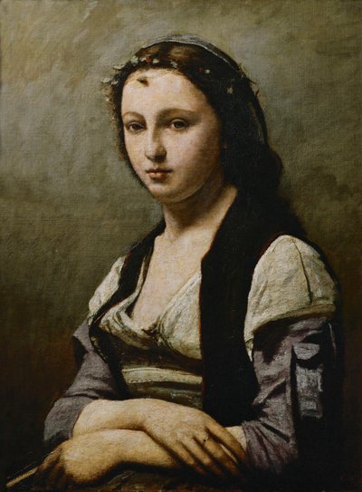 Dame avec une perle ... - Jean Baptiste Camille Corot