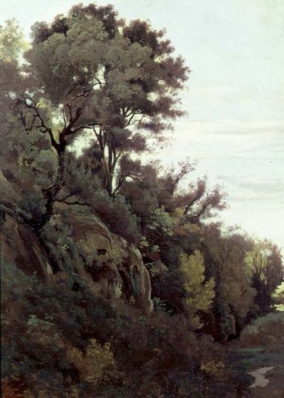 Marino - Arbres et rochers - Jean Baptiste Camille Corot