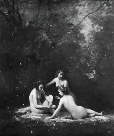 Nymphes quittant le bain, 1843 - Jean Baptiste Camille Corot