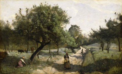 Chemin avec pommiers, 1850-60 - Jean Baptiste Camille Corot