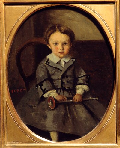 Portrait de Maurice Robert (1853-1925), fils de François Robert, ami de Corot - Jean Baptiste Camille Corot