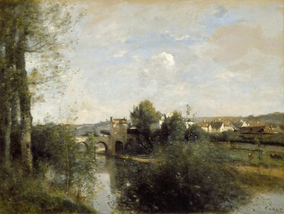 La Seine et le vieux pont à Limay - Jean Baptiste Camille Corot
