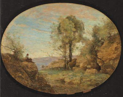 Berger surplombant une gorge rocheuse, 1859 - Jean Baptiste Camille Corot