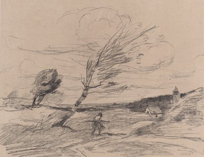 Le Coup de Vent, 1871 - Jean Baptiste Camille Corot