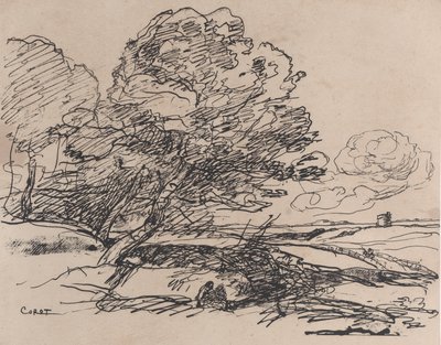 La Tour isolée, 1871 - Jean Baptiste Camille Corot