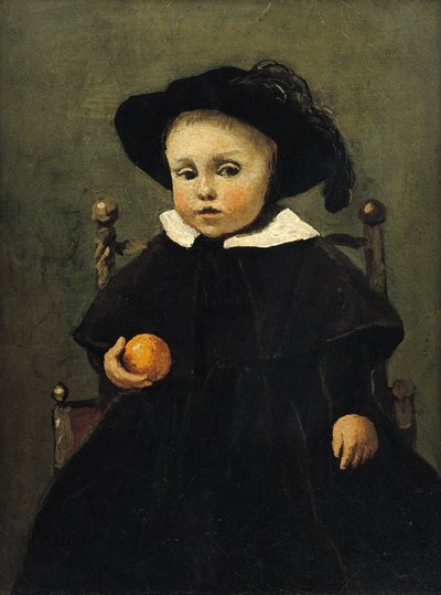 Le Peintre Adolphe Desbrochers enfant, tenant une orange, 1845 - Jean Baptiste Camille Corot