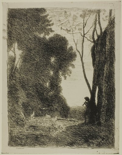 Le jeune berger, deuxième planche - Jean Baptiste Camille Corot