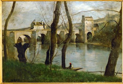 Le pont de Mantes, France ... - Jean Baptiste Camille Corot