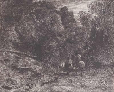 Deux voyageurs dans une forêt - Jean Baptiste Camille Corot