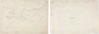 Vue de Marino (recto); Esquisse pour un paysage (verso) - Jean Baptiste Camille Corot