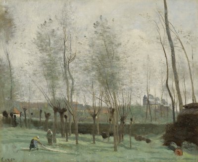 Blanchisseuses dans un bosquet de saules, 1871 - Jean Baptiste Camille Corot