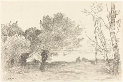 Saules et peupliers blancs - Jean Baptiste Camille Corot