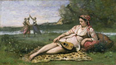 Jeunes femmes de Sparte (ou Gitane allongée) vers 1868-70 - Jean Baptiste Camille Corot