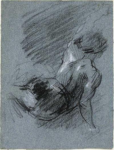 Vue arrière du personnage assis, levant le bras gauche - Jean Baptiste Carpeaux