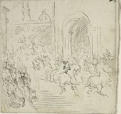 Scène équestre dans une ville - Jean Baptiste Carpeaux