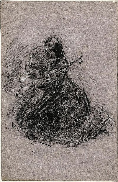 Saint François (recto) ; Deux figures (verso) - Jean Baptiste Carpeaux