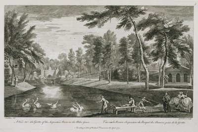 Vue sur la grotte de la rivière Serpentine dans le bosquet d