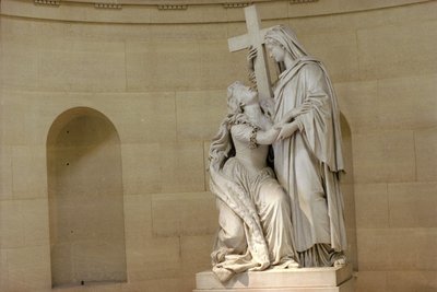 Marie-Antoinette (1755-93) tenue par la Religion, 1825 (marbre) - Jean Baptiste Cortot
