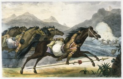 Charge des Indiens Cuangurus - Jean Baptiste Debret