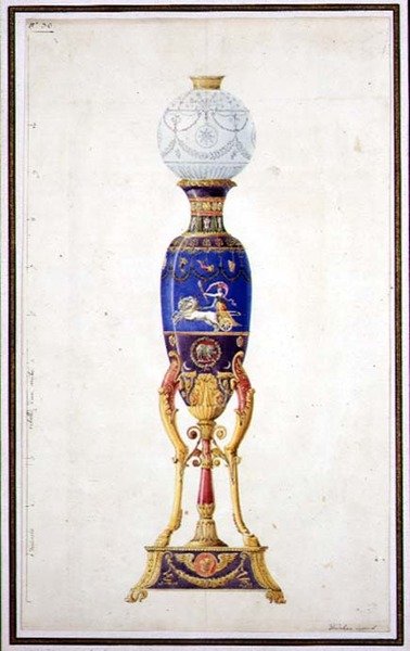 Design pour une lampe en porcelaine - Jean Baptiste Dedeban