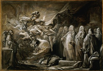 Le Prévôt des Marchands et les Échevins de la Ville de Paris ; allégorie au Traité de Paris (10 février) - Jean Baptiste Deshays