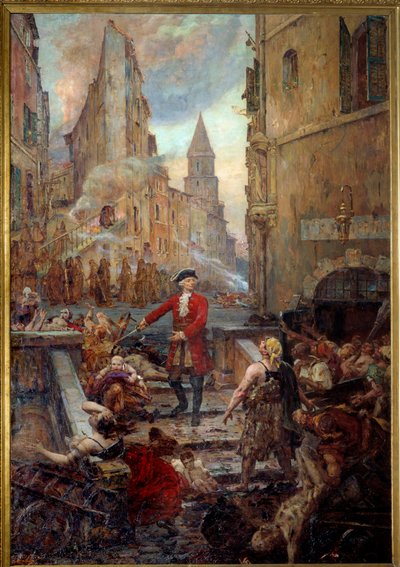 Le Chevalier Roze à la Montée des Aroules à Marseille Nicola Roze (1675-1733) libère le quartier des Armoules à Marseille des cadavres des pestiférés pendant la grande peste de 1720 - Jean Baptiste Duffaud