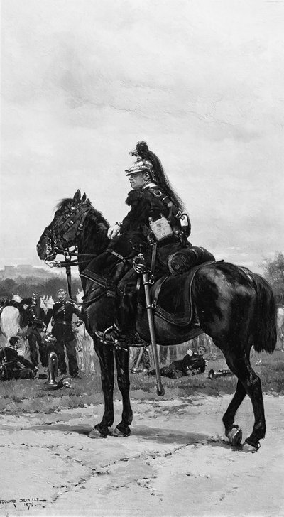 Un dragon à cheval, 1876 - Jean Baptiste Edouard Detaille