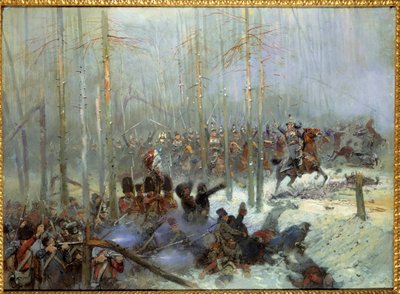 Campagne de Russie en 1812 : Charge du 7e cuirassier du colonel Dubois à la Bérézina le 28/11/1812 en Russie - Jean Baptiste Edouard Detaille