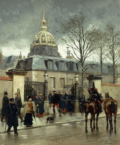 Devant Les Invalides, Paris - Jean Baptiste Edouard Detaille