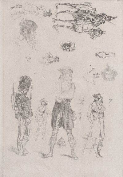 Feuille de croquis, 1868 - Jean Baptiste Edouard Detaille