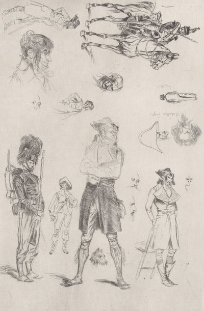 Feuille de croquis, 1868 - Jean Baptiste Edouard Detaille