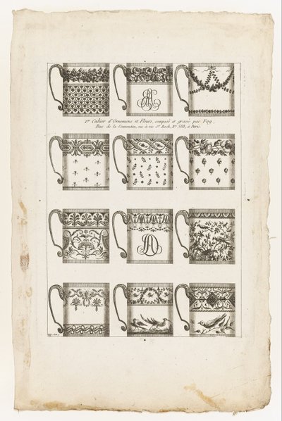 Designs pour tasses à chocolat, planche 1 du 1er Cahier d