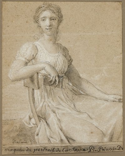 Esquisse du portrait de Constance Pipelet (recto) ; Tête de femme (verso) - Jean Baptiste Francois Desoria