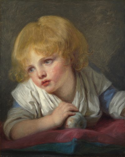 Un enfant avec une pomme, seconde moitié du 18ème siècle - Jean Baptiste Greuze