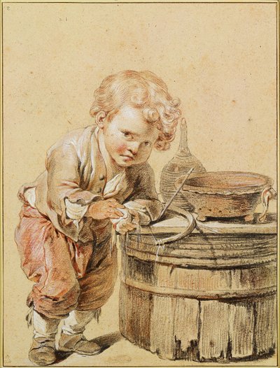 Garçon avec un œuf cassé, vers 1756 - Jean Baptiste Greuze