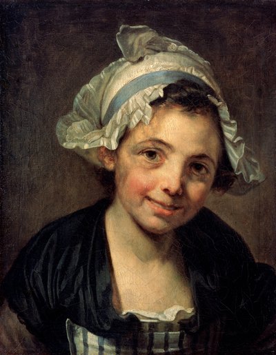 Fille avec un bonnet, années 1760 - Jean Baptiste Greuze