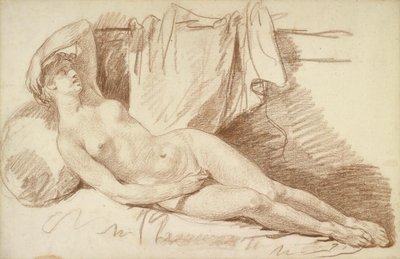 Nu féminin couché : Étude pour "Égine visitée par Jupiter" - Jean Baptiste Greuze