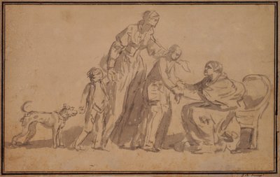 Deux enfants et leur mère accueillis par une vieille nourrice - Jean Baptiste Greuze