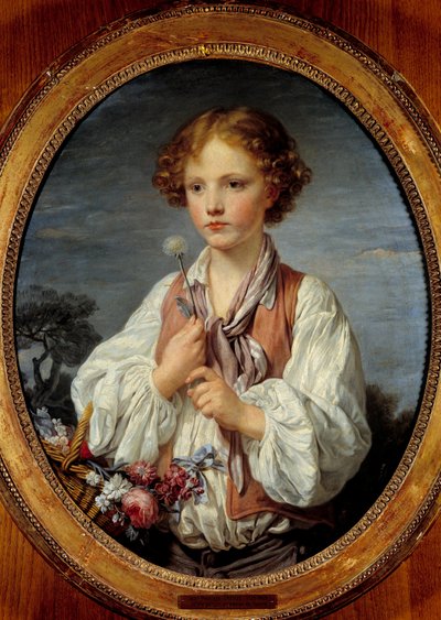 Jeune garçon dans le panier de fleurs par Jean Baptiste Greuze (1725-1805) 1761 - Jean Baptiste Greuze