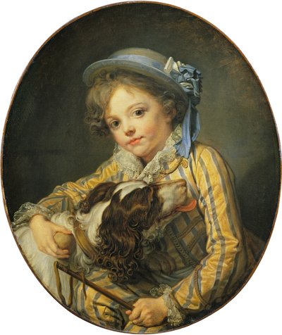 Jeune garçon avec un chien - Jean Baptiste Greuze