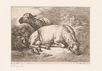 Deux moutons - Jean Baptiste Huet (le vieux)
