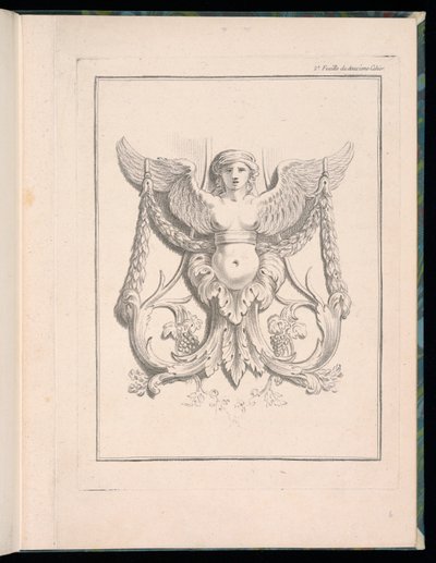 Conception pour un sphinx, pl. 2, Deuxième Cahiers des arabesques dessinés par J. B. Huet... [Livre 2, Portefeuilles d