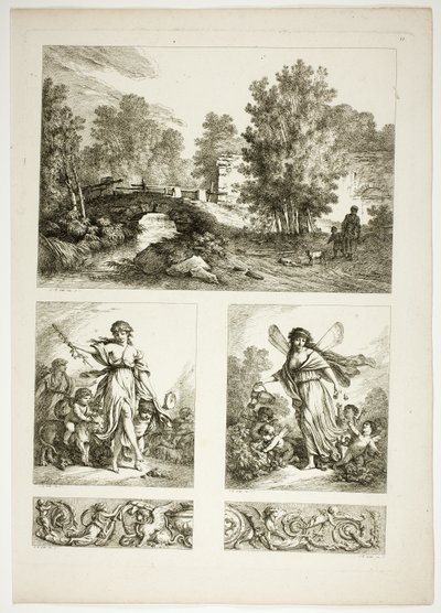 Planche 22 de 38 des Œuvres de J. B. Huet - Jean Baptiste Huet
