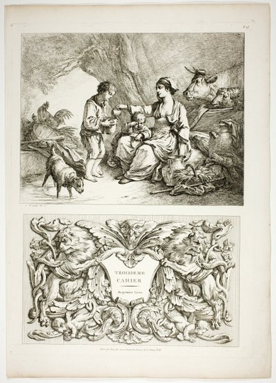 Planche Treize de 38 de Oeuvres de J. B. Huet - Jean Baptiste Huet