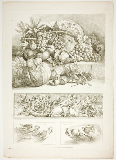 Planche trois de 38 de Oeuvres de J. B. Huet - Jean Baptiste Huet